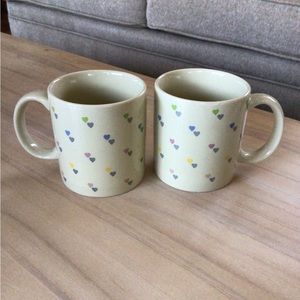 Vintage Heart Theme Mugs Set of 2 Coffee Tea
